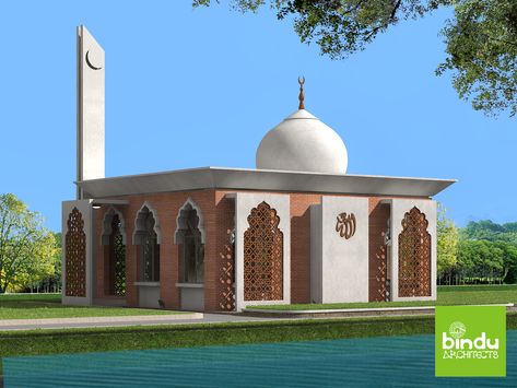 PROPOSED One Storied Mosque Building - Picture gallery Mini Mosque Design, Modern Mosque Design, Mosque Building, Mosque Design Islamic Architecture, Mosque Design, Small House Front Design, Ancient Greek Architecture, Mosque Architecture, Architecture Concept Drawings