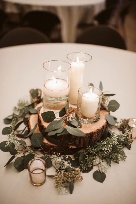 Wood Rounds Wedding Centerpieces, Wooden Slice Centerpiece Wedding, Wood Log Centerpiece, Log Table Centre Pieces, Wood Circle Centerpiece Wedding, Wood Slab Wedding Centerpiece, Wood Slab Centerpieces, Wood Slices Centerpiece, Forest Centerpiece Ideas