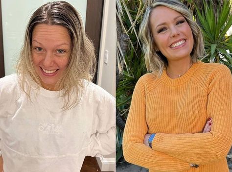 Dylan Dreyer from Check Out the Most Surprising Celeb Transformations of the Week on E! Online Dylan Dreyer, Olivia Jade, Bright Fashion, Head Tattoos, Old Singers, Shades Of Blonde, Hilary Duff, Dancing With The Stars, Today Show