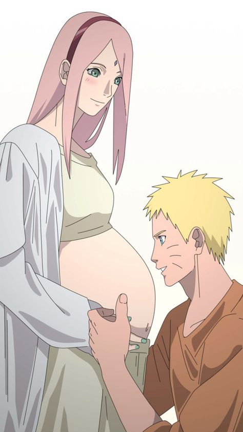 Narusaku Pregnant, Sakura Pregnant, Narusaku Family, Naruto X Sakura, Christmas Artist, Naruto Sakura, Naruto Uzumaki Art, Drawings Of Friends, Sakura Uchiha