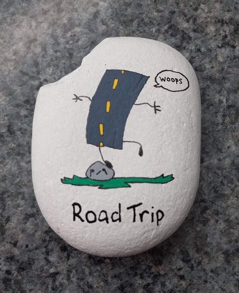 Funny Painted Rocks, Funny Painting Idea, Funny Rocks, Rock Wrapping, Art Puns, Painted Garden Rocks, Funny Rock, Funny Paintings, Happy Stones