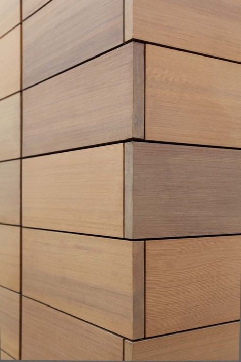 Design is in the Details: Contemporary Exterior Cladding Details Office Headquarters, Joinery Details, Fa Fal, Wood Cladding, Timber Cladding, Exterior Cladding, Wood Panels, Wood Siding, Wood Detail