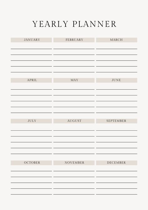 2022-2023 Printable Minimal Yearly Planner, Yearly Goal Planner, Yearly Planner on 1 Page Portrait, Minimalistic Calendar Printable, A4, PDF Yearly Calendar 2023, Calendar 2023 Planner, Yearly Goal Planner, Business Planner Printables, Exam Planner, Yearly Calendar Template, Printable Yearly Calendar, Daily Planner Printables Free, Daily Routine Planner