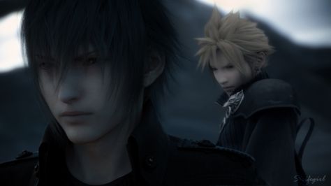 Cloud & Noctis Noctis Versus Xiii, Noctis X Cloud, Noctis And Cloud Matching Pfps, Cloud And Noctis, Noctis Banner, Noctis And Cloud, Noctis Gif, Vampire Knight Yuki, My Life Is Boring