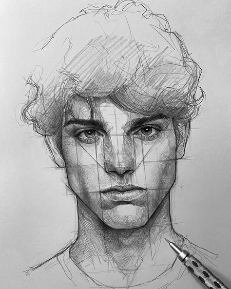 Academic Drawing, 얼굴 그리기, Face Sketch, Arte Inspo, Portrait Sketches, Pencil Art Drawings, Art Drawings Sketches Creative, Guy Drawing, Charcoal Drawing