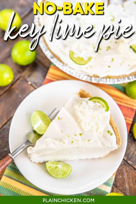 Key Lime Pie Recipe Easy, Key Lime Pie Recipe No Bake, No Bake Key Lime Pie, No Bake Key Lime, Cool Whip Pies, Key Lime Filling, Key Lime Desserts, Key Lime Pie Easy, Lemon Cheesecake Recipes