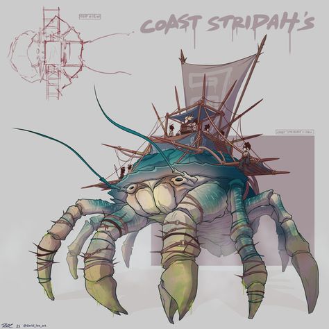 ArtStation - Beetle Mount Concepts Steampunk Character, Crab Art, David Lee, Cool Monsters, Fantasy Beasts, Monster Concept Art, Fantasy Monster, Fantasy Creatures Art, Mythical Creatures Art