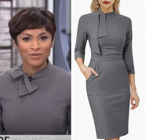 Where To Buy Clothes, January 2023, Grey Tie, Fashion Tv, Tie Neck, Sheath Dress, Fashion Inspiration, Neck Tie, Fashion Looks