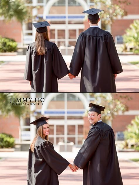 Grad Photos Couple, Graduation Couple, Couple Graduation Pictures, Couple Graduation, Graduation Pose, Cap And Gown Pictures, College Graduation Photoshoot, College Graduation Pictures Poses, Graduation Pic