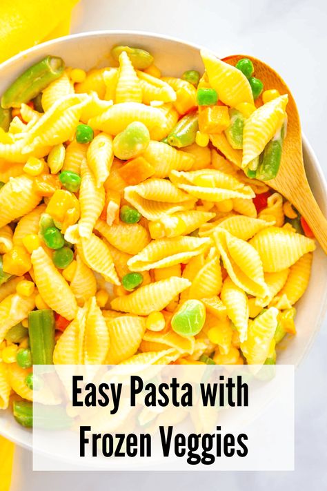 Pasta And Frozen Veggies, Recipes With Mixed Vegetables, Recipes Using Frozen Mixed Vegetables, Frozen Mixed Vegetable Recipes, Veg Meal Prep, Pasta Tomato Soup, Frozen Vegetable Recipes, Mix Vegetable Recipe, Frozen Mixed Vegetables