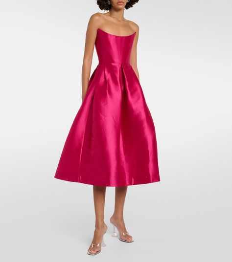 Velvet Midi Dress, Tulip Skirt, Alex Perry, Mob Dresses, Strapless Midi Dress, Maxi Dress Cocktail, Flowing Skirt, Lace Corset, Pink Midi Dress