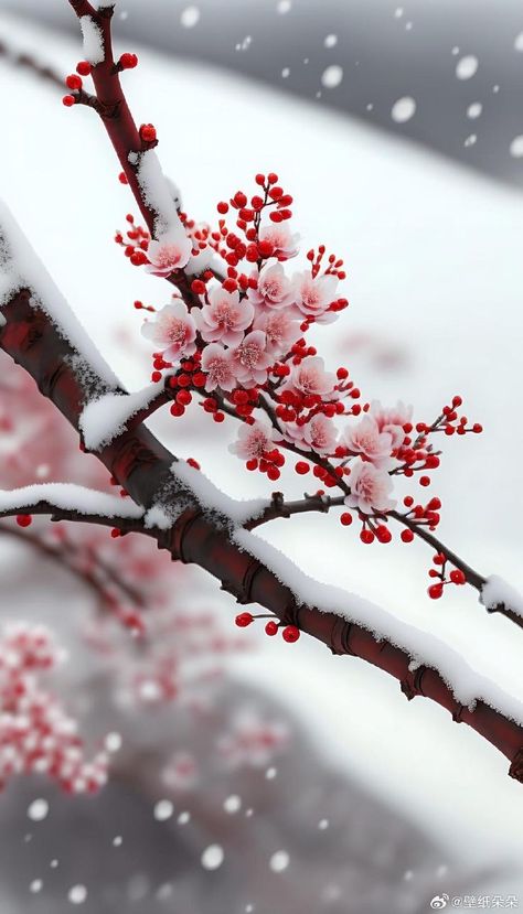 Winter Flowers Wallpaper, Pink Moon Wallpaper, Eevee Wallpaper, Cherry Blossom Pictures, Winter Pics, Iphone Wallpaper Winter, Very Beautiful Flowers, Winter Landscapes, Nothing But Flowers