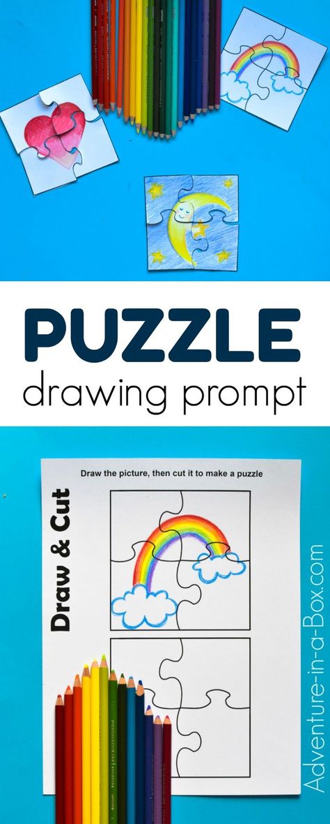 Draw, cut and create a puzzle of your own! With this free printable puzzle template, kids can make as many DIY puzzles as they want. Making A Puzzle, Create A Puzzle, Kids Gratitude Journal, Puzzle Drawing, Kindergarten Spring, Free Printable Puzzles, Puzzle Template, Make Your Own Puzzle, Diy Puzzles