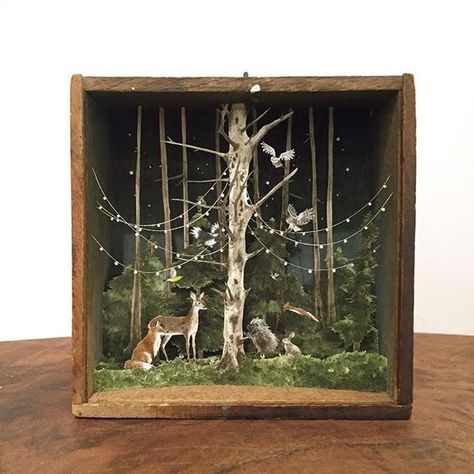 Shadow Box Kunst, Arte Pop Up, Shadow Box Art, Assemblage Art, Nature Crafts, Shadow Boxes, Miniature Art, Art Plastique, Box Art