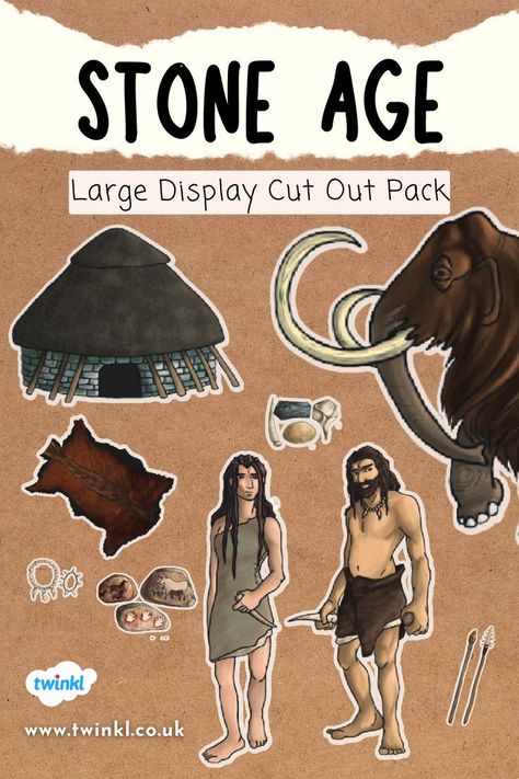 Stone Age Display Cut Out Pack For Year 3 Year 3 Classroom, Stone Age Display, Ancient Sumer, Gunpowder Plot, History Lesson Plans, Great Fire Of London, Magna Carta, Cut And Glue, The Great Fire