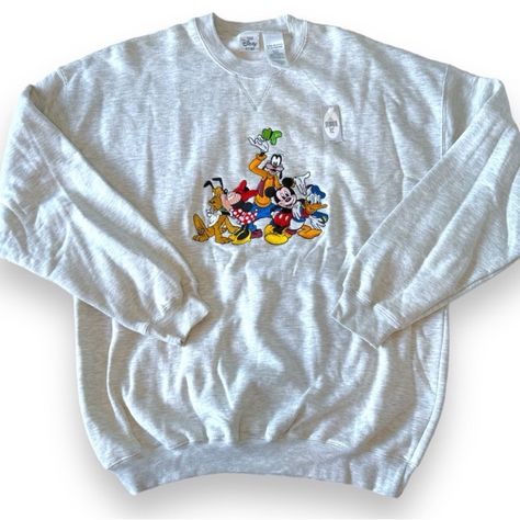 Deadstock Nwt Vintage Disney Embroidered Crewneck Size Xl In Excellent Condition Super Cute Staple Piece! 90s Disney, Disney Clothes, Disney Sweaters, Vintage Crewneck, Embroidered Crewneck, Embroidered Sweater, Disney Shirts, Disney Outfits, Vintage Disney