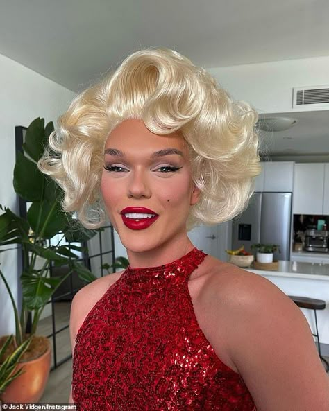 She Her Pronouns, Best Drag Queens, Marilyn Monroe Dress, Short Permed Hair, Permed Hair, Female Impersonators, Teased Hair, Nina Campbell, Celebrity Stars