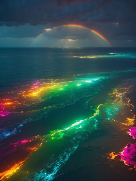 Night Rainbow, Pink Floyd Art, Dark Rainbow, Pretty Phone Wallpaper, Rainbow Wallpaper, Pretty Images, Beautiful Landscape Wallpaper, Ethereal Art, Landscape Wallpaper