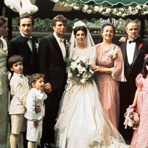 Connie Corleone in The Godfather Godfather Part 1, Sonny Corleone, Godfather 1, Famous Weddings, Corleone Family, Sicilian Wedding, Don Vito Corleone, Don Corleone, Tv Weddings