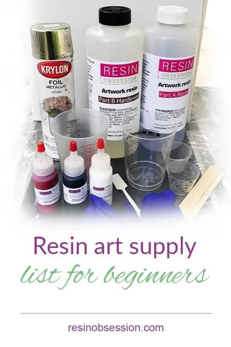 Get the complete supplies list of what beginners need for their first resin art project. Downloadable PDF that you can have while shopping! Painting Supplies List, Resin Techniques, Silver Artwork, Art Supplies List, Resin Art Supplies, Resin Work, Epoxy Art, Airbnb Promotion, Diy Resin Projects