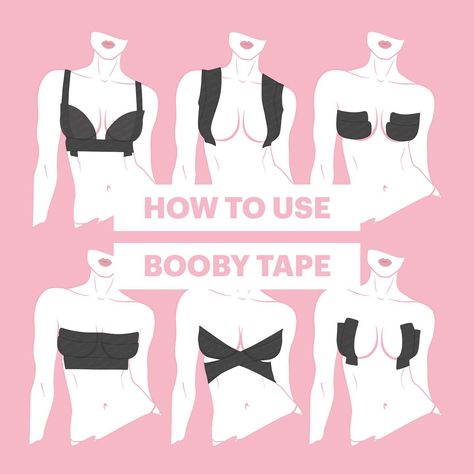 Body Tape For Deep Neck, Kt Tape Bra Hack, Booby Tape Tutorial, Taping Breast, How To Tape Large Breast, Pola Bra, Dark Academia Look, Bra Tape, Old Bras