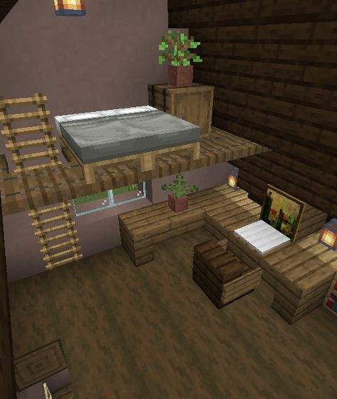 Small Bedroom Ideas Minecraft, Small Minecraft Bedroom Ideas, Minecraft Small Outdoor Decorations, Minecraft Loft Bedroom, Minecraft Small Bedroom, Small Minecraft Bedroom, Minecraft Small Bedroom Ideas, Minecraft Bedroom Ideas In Game, Minecraft Bedroom Designs