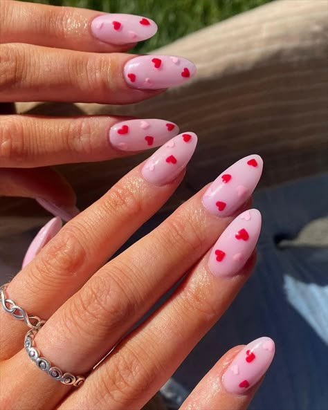 Romantic Nails, Nail Designs Glitter, Pink Acrylic Nails, Manicure Y Pedicure, Minimalist Nails, Heart Nails, Dream Nails, Funky Nails, Pretty Acrylic Nails