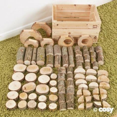 Wooden Log, Cool Wood Projects, Natural Playground, Outdoor Classroom, Small World Play, Natural Toys, Natural Building, Forest School, Nature Crafts