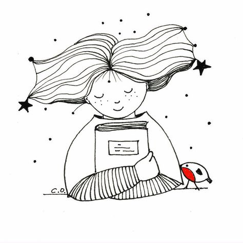 Book lover Book Lover Doodle, Book Lover Drawings, Reading Books Illustration, Book Drawings, Learn To Sketch, Tableau Art, Book Drawing, Mini Drawings, Girl Reading