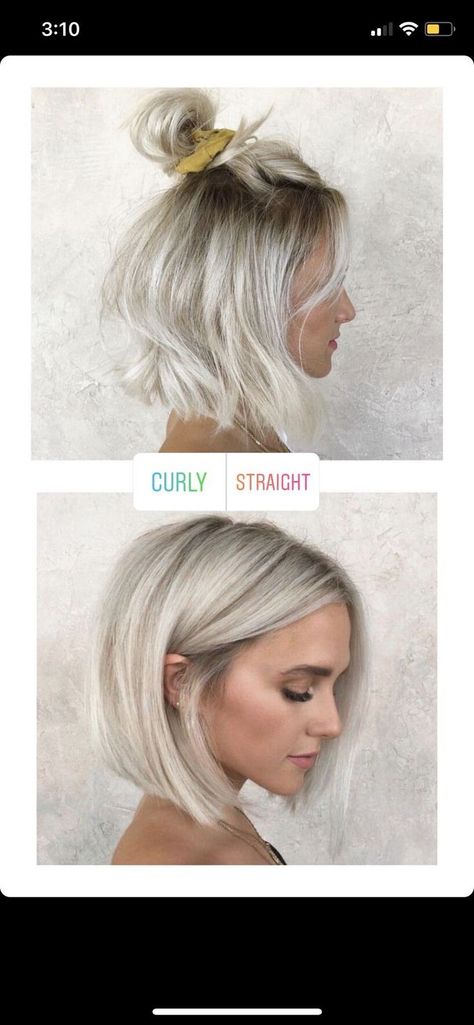 Blond Hair Bob Short, Blonde Bob Back View, Short Align Bob Haircut, Icy Blonde Balayage Short Hair, Blond Bobs For Fine Hair, Shirt Blonde Bob, Shadow Root Blonde Short Hair, Platinum Blonde With Dark Underneath Short Hair, Choppy Bob Hairstyles With Curtain Bangs