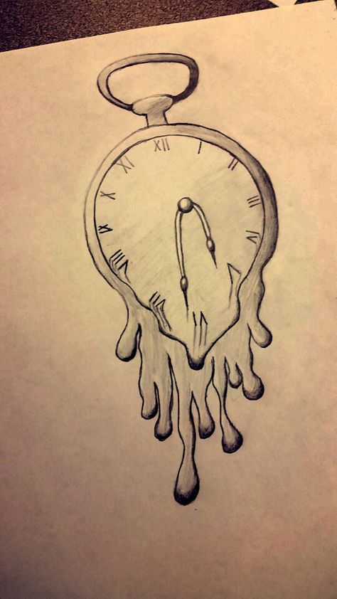 Time melting away. I drew this while taking a test and my teacher hung it up and said it was a great representation of time during the test. Time Melting Drawing, Time Running Out Art, Fever Drawing, Drawing Time, Importance Of Time Drawing, Painting Of Time Passing, Melting Drawing Ideas, Melting Drawing, Melting Clock Drawing