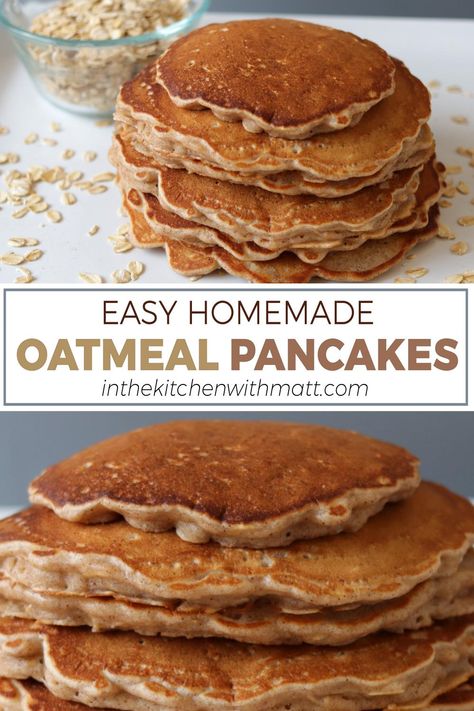 Oatmeal Pancakes Easy, Oats Pancakes, Oatmeal Waffles, Oatmeal Pancakes Recipe, Make Oatmeal, Pancake Toppings, Pancakes From Scratch, American Pancakes, Homemade Oatmeal