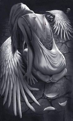 Fallen Angel Poetry: Broken Wings – Ariana R. Cherry: 5-Star Author Angelic Demon Demonic Angel, Angel And Demon Love Art, Angel Poetry, Arte Pin Up, Gothic Angel, Broken Wings, Angel Artwork, Dark Angels, Angel Drawing