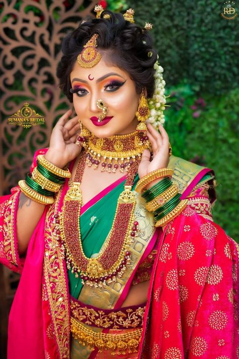 Maharashtrian Brides Makeup SAVE THIS PIN AND SHARE #makeup #Marathi #Marathimakeup Soft Pink Makeup, Uni Makeup, Soft Makeup Look, Latest Bridal Makeup, Eyes Hazel, Indian Makeup Looks, Brides Makeup, Best Indian Wedding Dresses, Marathi Bride