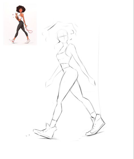 Walking Poses Drawing, Walking Pose Reference Drawing, Neutral Pose, Walking Pose, Shape Drawing, Side View Drawing, Walking Poses, Body Study, Body Shape Drawing