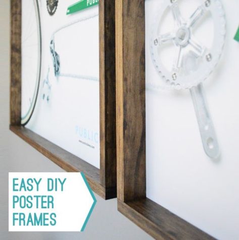 Making Easy Wood Frames For Large Art Or Posters | Young House Love Diy Poster Frame, Diy Poster, Poster Frames, Young House, Young House Love, Diy Picture Frames, Easy Wood, Diy Holz, Diy Picture