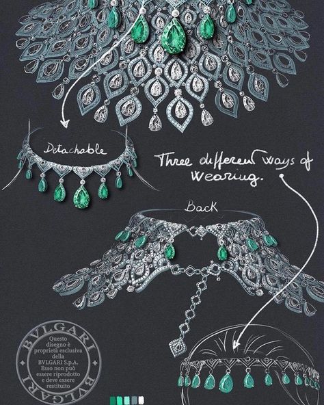 Lucia Silvestri (@lucia_silvestri) • Instagram photos and videos Jewel Drawing, Necklace Drawing, Jewelry Rendering, Bijoux Art Nouveau, Bvlgari Jewelry, Art Jewelry Design, Jewellery Design Sketches, Jewerly Designs, Jewelry Illustration