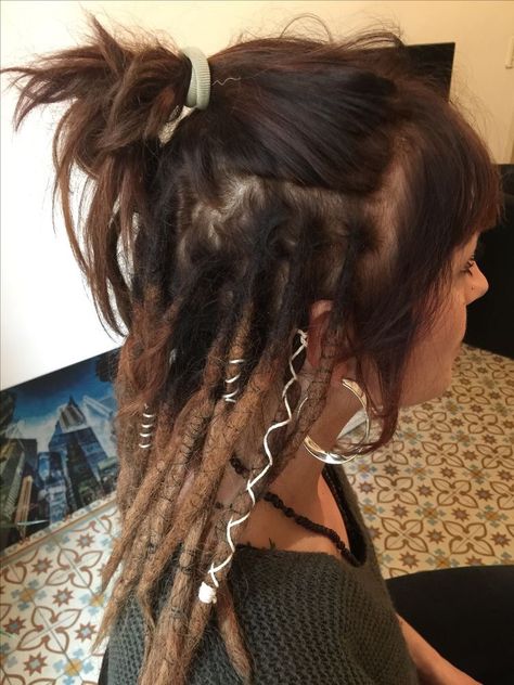 Half Dreaded Hair, Dreads Short Hair, Hippie Dreads, Partial Dreads, Dreadlocks Girl, Fall Aesthetics, Dread Locks, Hair Extensions For Short Hair, Dreads Girl