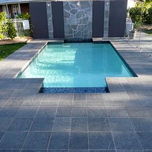 Pool Patio Designs, Outdoor Tile Patio, Pool Paving, Inground Pool Landscaping, Pool Pavers, Swimming Pool Decks, Modern Pool, Stone Pool, Pool Tiles