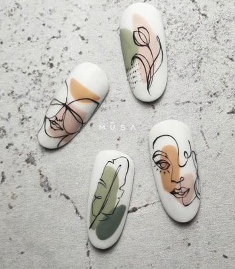 Forest Nails, Picasso Nails, Nail Art Stencils, Colour Tip Nails, Diy Nails At Home, Pinterest Nails, Minimal Nails, How To Grow Nails, Nail Tip