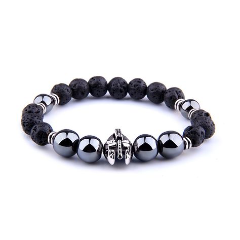 Men bracelet Roman Knight, Mens Bracelet Fashion, Spartan Warrior, Lava Stone Bracelet, Lava Beads, Bracelet Fashion, Men's Bracelet, Mens Beaded Bracelets, Hematite Beads