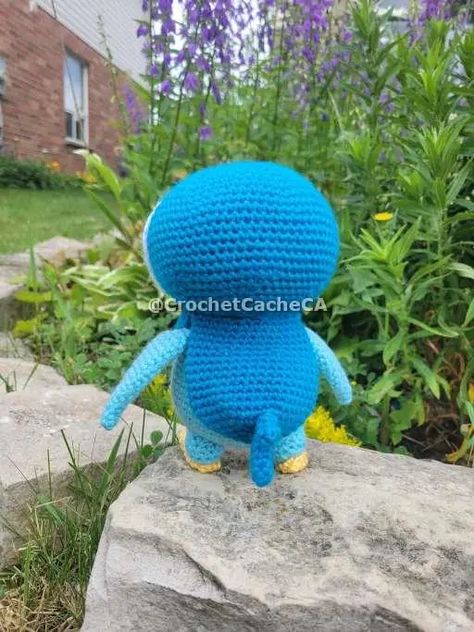 Piplup Crochet Pattern Free, Crochet Piplup Pattern Free, Piplup Crochet Pattern, Crochet Piplup, Crochet Aurigami, Pokemon Crochet Pattern, C2c Crochet Pattern Free, Childhood Characters, Blue Face Mask