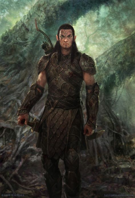 Ranger Rpg, Jason Chan, Elf Ranger, Male Elf, Wood Elves, Dragon Age Origins, Wood Elf, Heroic Fantasy, Fantasy Races