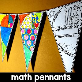 Scaffolded Math and Science: Which Mathematician Was Born on Your Birthday? School Pennant, Math Template, Math Cheat Sheet, Consumer Math, Math Word Walls, Math Classroom Decorations, Teaching Algebra, Holiday Math, Algebra Activities