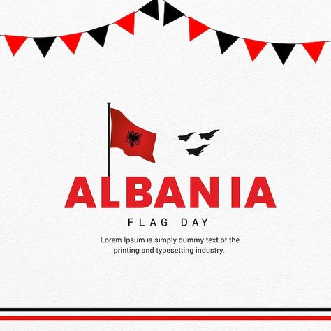 28 November Albania, Albania Flag, Flag Day, 28 November, Albania, Banner Design, Premium Vector, Graphic Resources, Vector Illustration