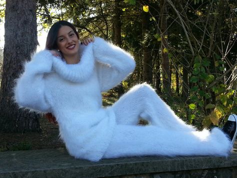 FASHION MOHAIR Fuzzy Socks, Fuzzy Sweater, Mohair Sweater, Women's Sweaters, Cardigans For Women, Sweater Outfits, Hand Knitting, Sweaters & Cardigans, Sweater Dress