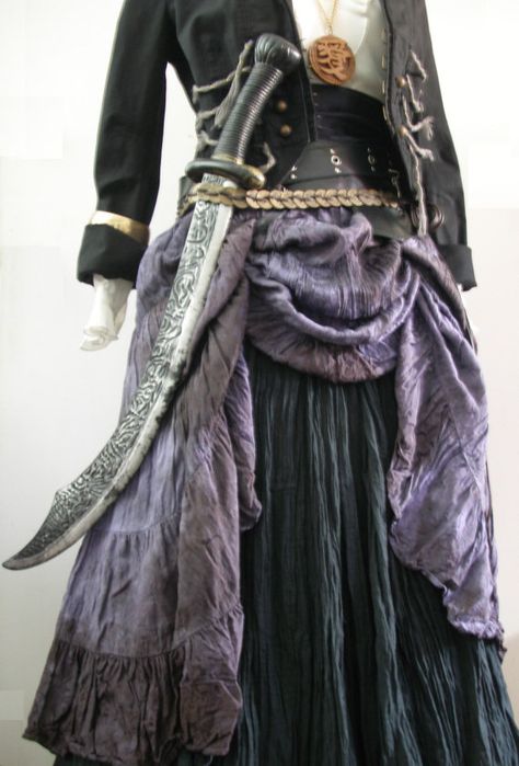 Complete Women's Pirate Costume in Purple / Black, Upcycled - 13 Pieces Including a Jacket Sword. $350.00, via Etsy. Women's Pirate Costume, Purple Pirate, Ladies Costumes, Pirate Halloween Costume, Pirate Garb, Pirate Costumes, Pirate Cosplay, Female Pirate Costume, Steampunk Pirate