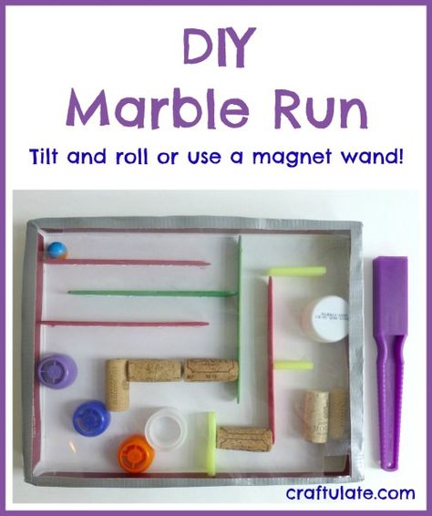 DIY Marble Run Easy Diy Toys, Diy Marble Run, Magnet Diy, Straw Crafts, Craft Sticks, Diy Marble, Marble Run, Homemade Toys, Preschool Science