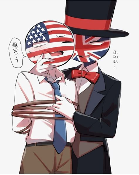 Countryhuman Uk X Usa, Uk And Usa Countryhumans, America X Uk Countryhumans, Usa X Uk Countryhumans, Uk X America, Usa X Uk, Human Flag, Fandom Drawing, Dragon Puppet