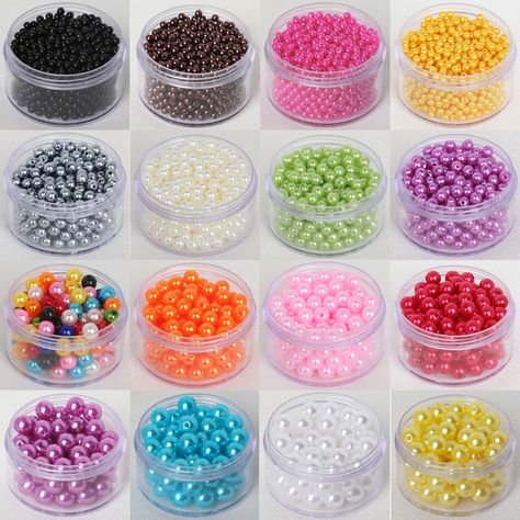 Hot Fashion 4mm 6mm 8mm 10mm Round Imitation Pearl Beads Random Mix Colors Pearl Beads for jewelry Making -in Beads from Jewelry & Accessories on Aliexpress.com | Alibaba Group Jewelry Making Pearls, Bead Stopper, Wholesale Jewelry Supplies, Sewing Room Organization, Glitter Crafts, Beading Tools, Friend Bracelets, Quilling Designs, Bead Set